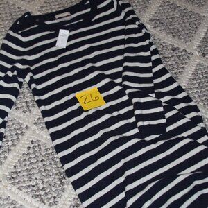 Women's Brand New Banana Republic Navy and White striped Sweater Dress XL